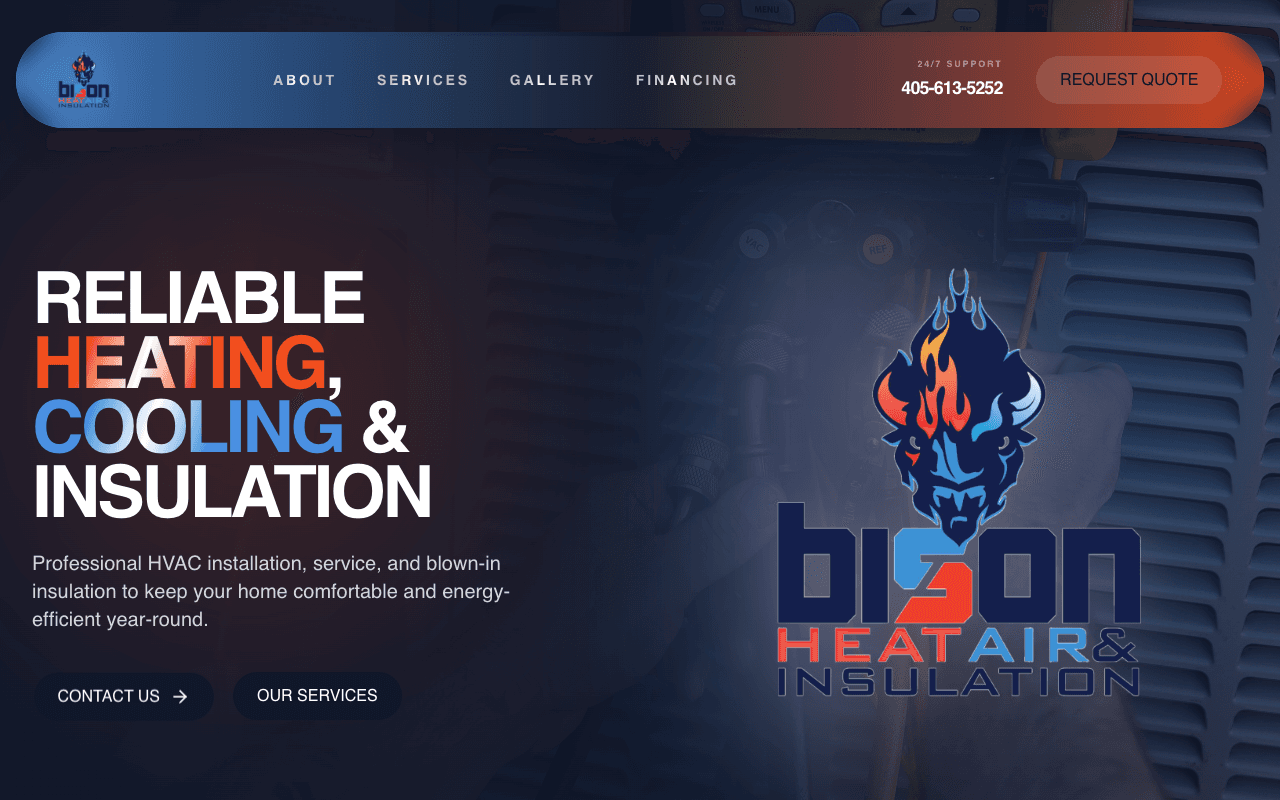 Bison Heat & Air website preview